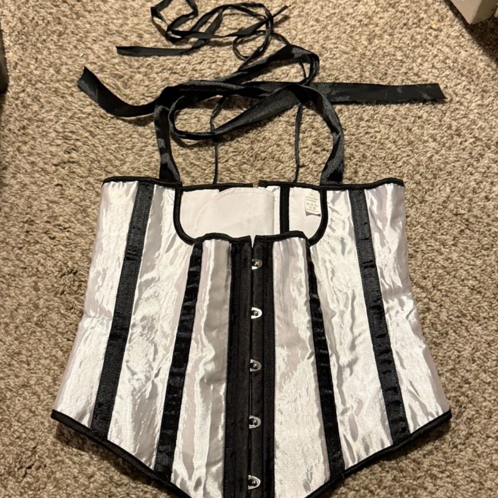 Black and White Corset Top